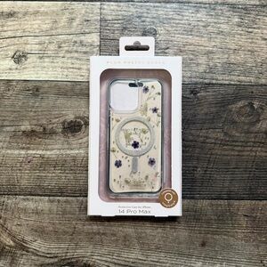 Plum Pretty Sugar iPhone 14 Pro Max Case - Cream with Purple Floral